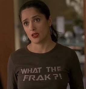 In 30 Rock, Salma Hayek wore a Galactica shirt