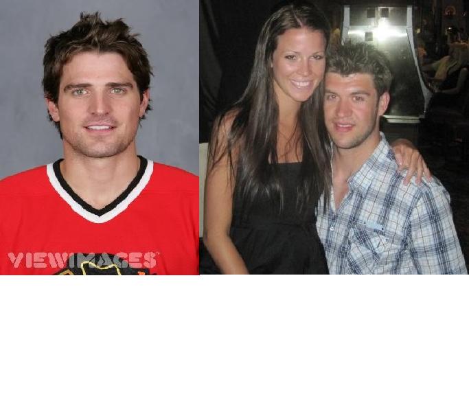 Patrick Sharp and Brent Seabrook (pictured bashful with lady) keep things smooth on and off the ice.